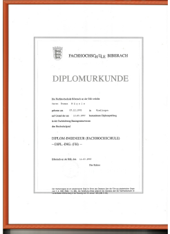 Diplomurkunde von Thomas Hägele