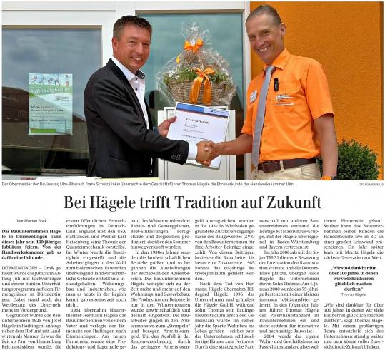Bild von der Schwäbischen Zeitung, Artikel vom 30.07.2025